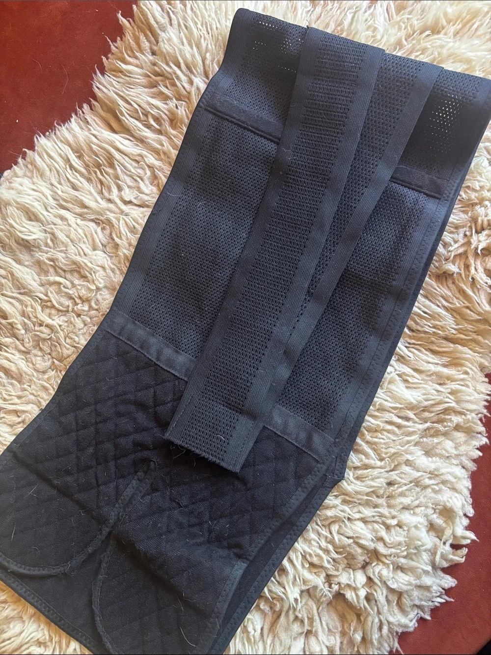 Black Support Belt with Wide Elastic Straps